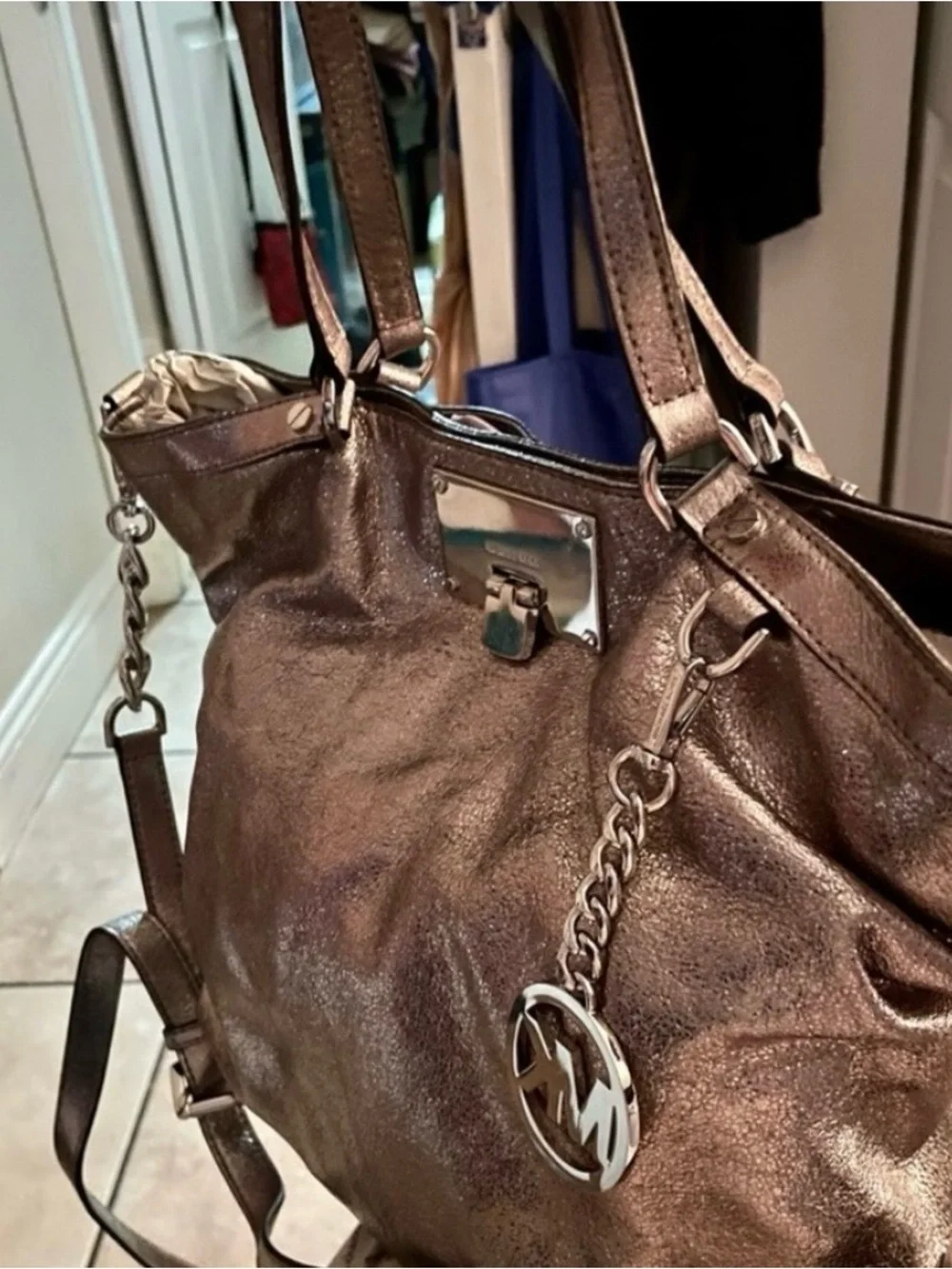 Michael Kors Metallic Bronze Shoulder Bag